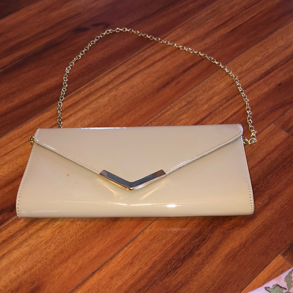 Aldo Shiny Nude Clutch